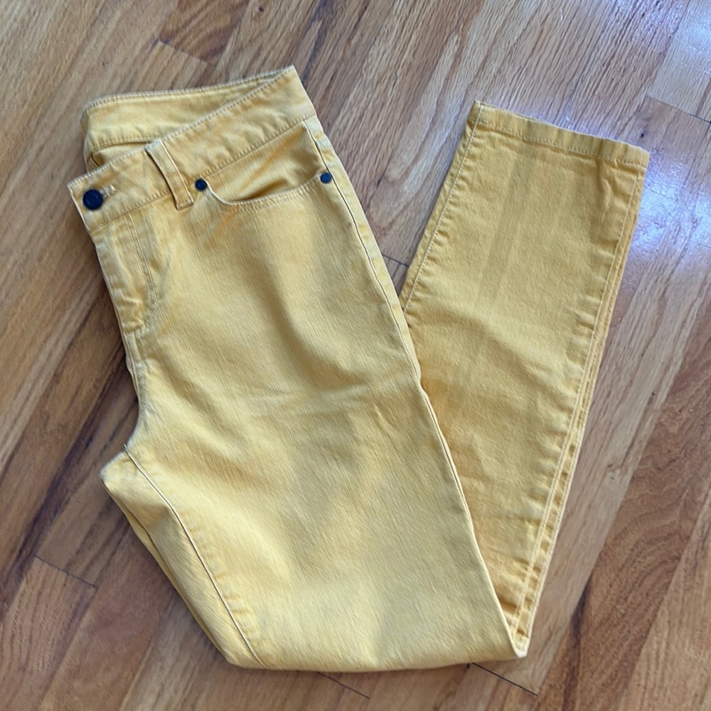 Talbots Signature Slim Ankle Jeans in Mustard color